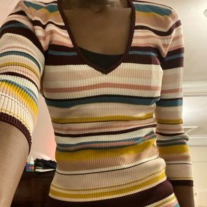 Striped V-Neck Sweater